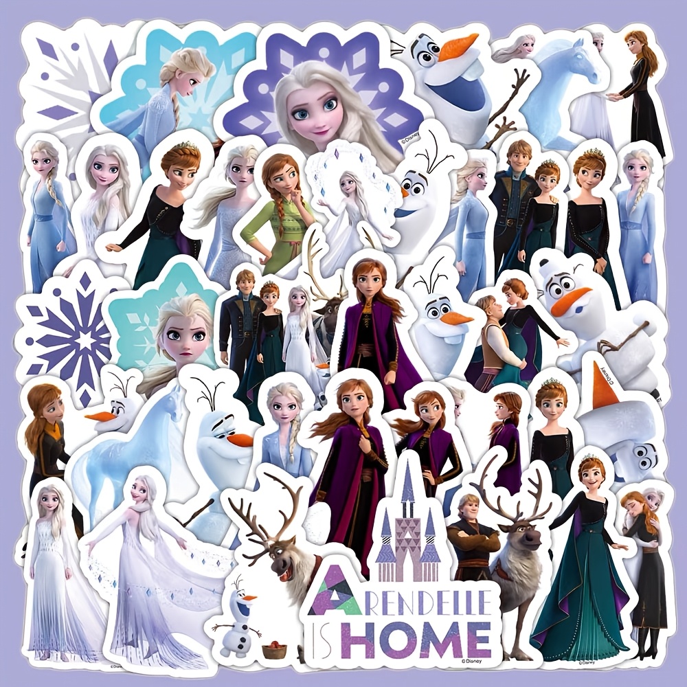 

50 Disney Stickers, Cartoon And Anna Princess Waterproof Laser Glitter Water Cup Notebook Luggage Computer Guitar Diy Sticker Decoration, Perfect Gift For Christmas And Birthday