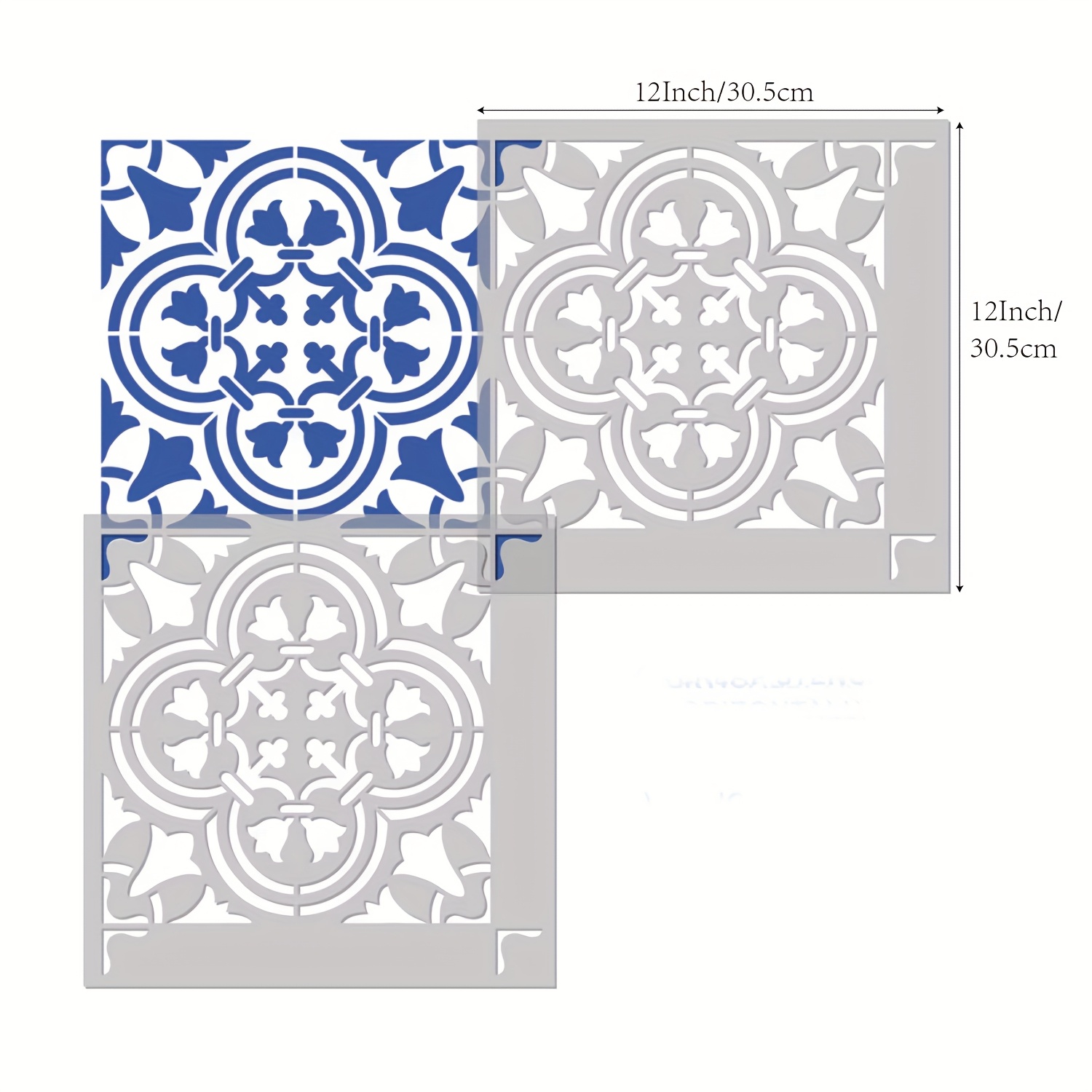 estênce de azulejo mandala de 12 polegadas design Temu Brazil