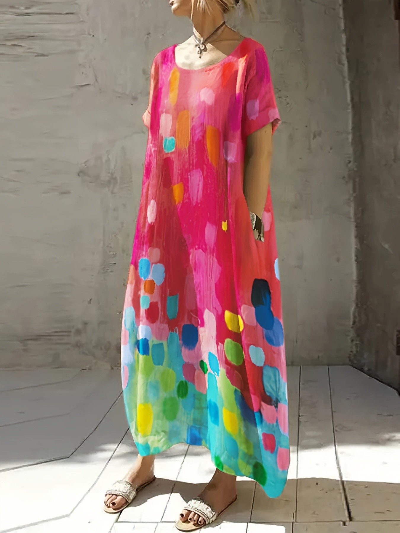 chinese dress ladies Casual Summer Maxi Dresses for Women UK, Midi Dresses Elegant V-Neck  Sundresses Flutter Short Sleeves Dress Floor Length Sundresses Floral  Prints