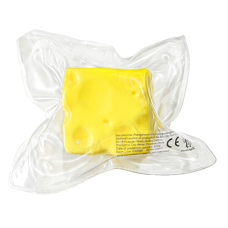 Image of Large Soft Toy Suitable For Pretend Play - Realistic Squeezeable Cheese With Squeeze Action, Simulated Food Gift For &, For,, Restaurant Tabletop Decoration (no Revision)