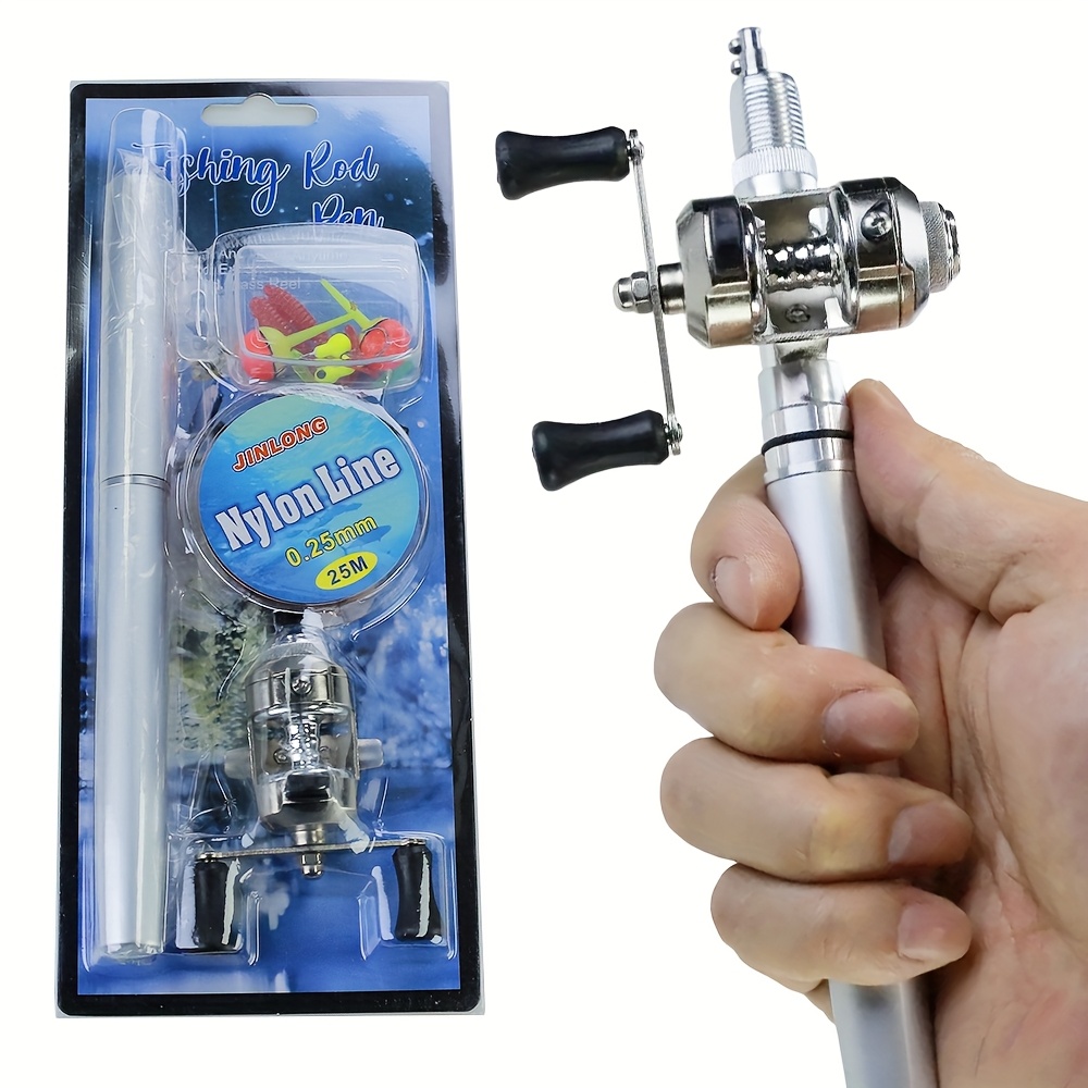 1pc 38 inch portable telescopic fishing rod and reel combo aluminum alloy mini pocket fishing pen set for outdoor fishing enthusiasts   thanksgiving 0