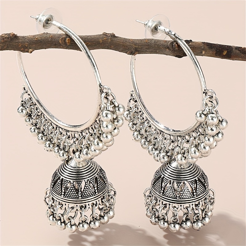 Bollywood Retro Ethnic Style Tassel Bell Earrings
