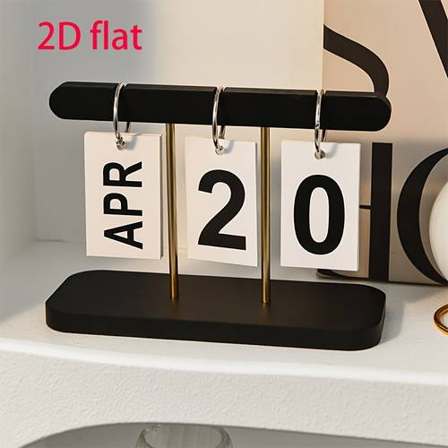 1 2pcs 2d flat minimalist and creative page turning calendar desk calendar decoration room dining table coffee table office desk decoration