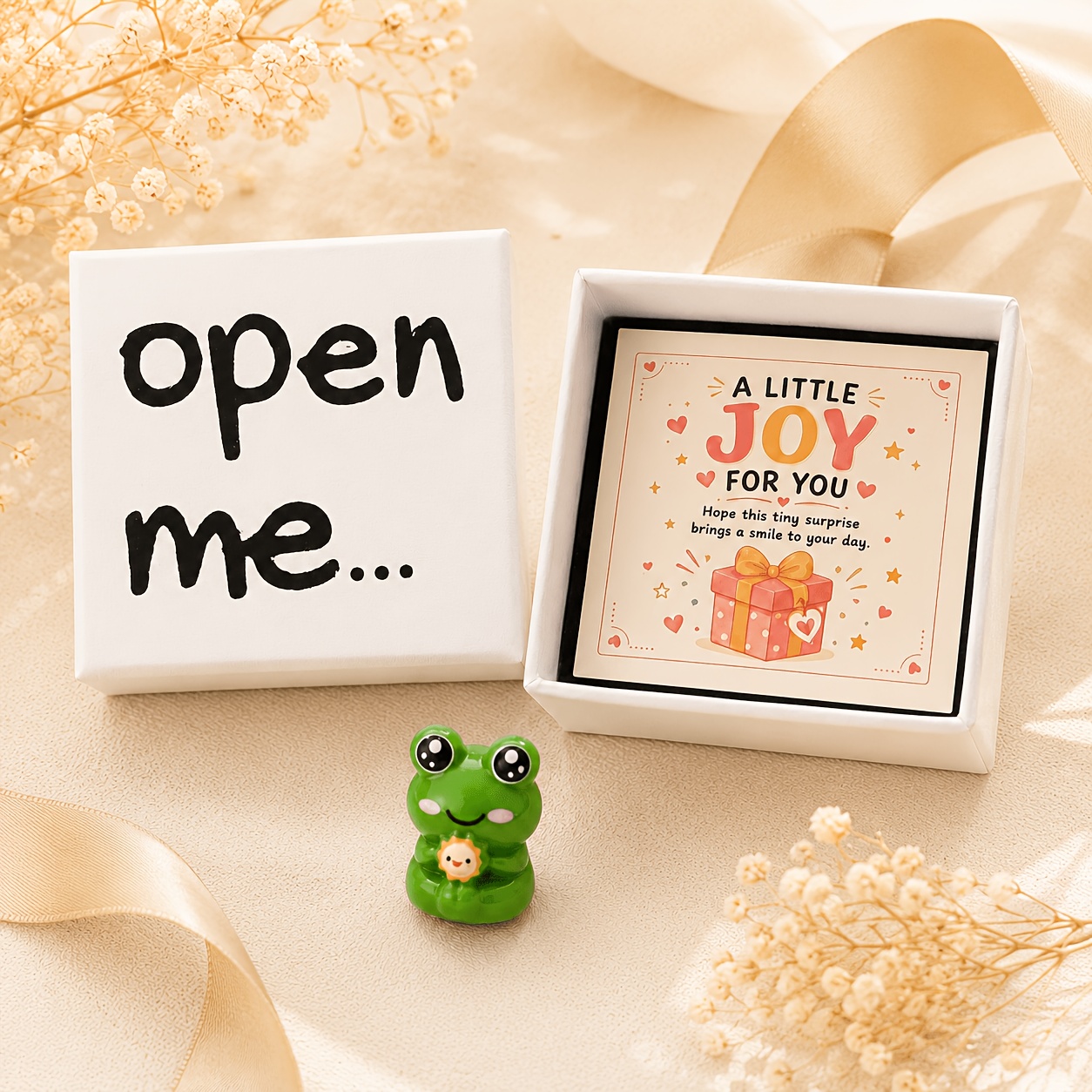 TEMU Mini Frog , A For You Greeting Card With Cute Frog Decoration, A Little Gift For , , Colleagues, , Suitable For Birthdays, Graduations,