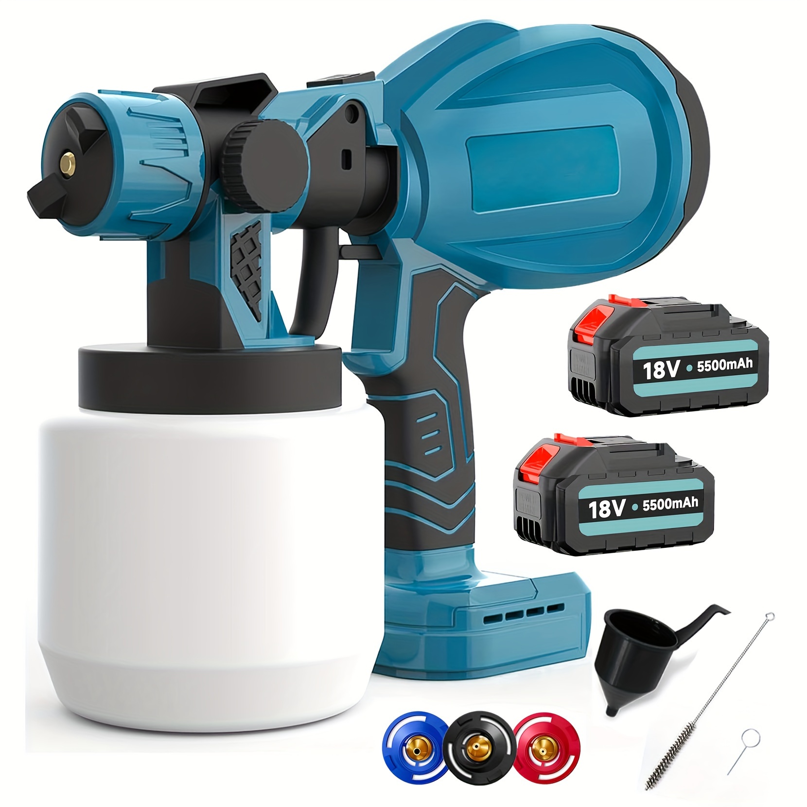 

Cordless Paint Sprayer Compatible With Makita 18v Battery, Fence Paint Sprayer With 3 Spray Patterns, Handheld Paint With 2x 5500mah Batteries & Charger For Fence, Walls, Ceilings Painting