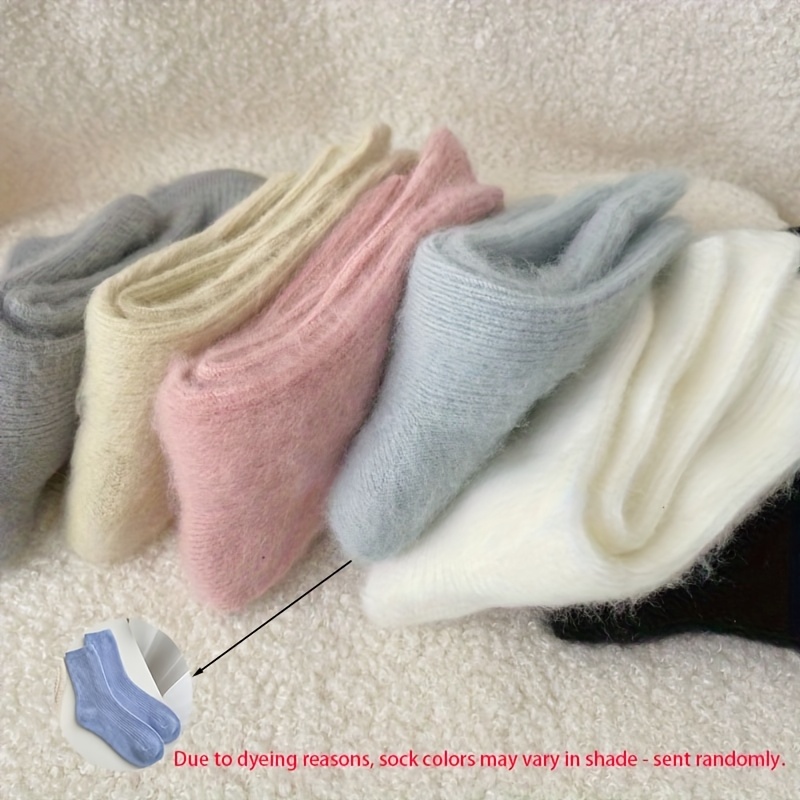TEMU 3 Pairs Of Australian Soft And Warm Socks, Suitable For Women's Mid-calf Stockings Of , Thick Plush And Sweat-absorbing Comfortable Calf Socks,