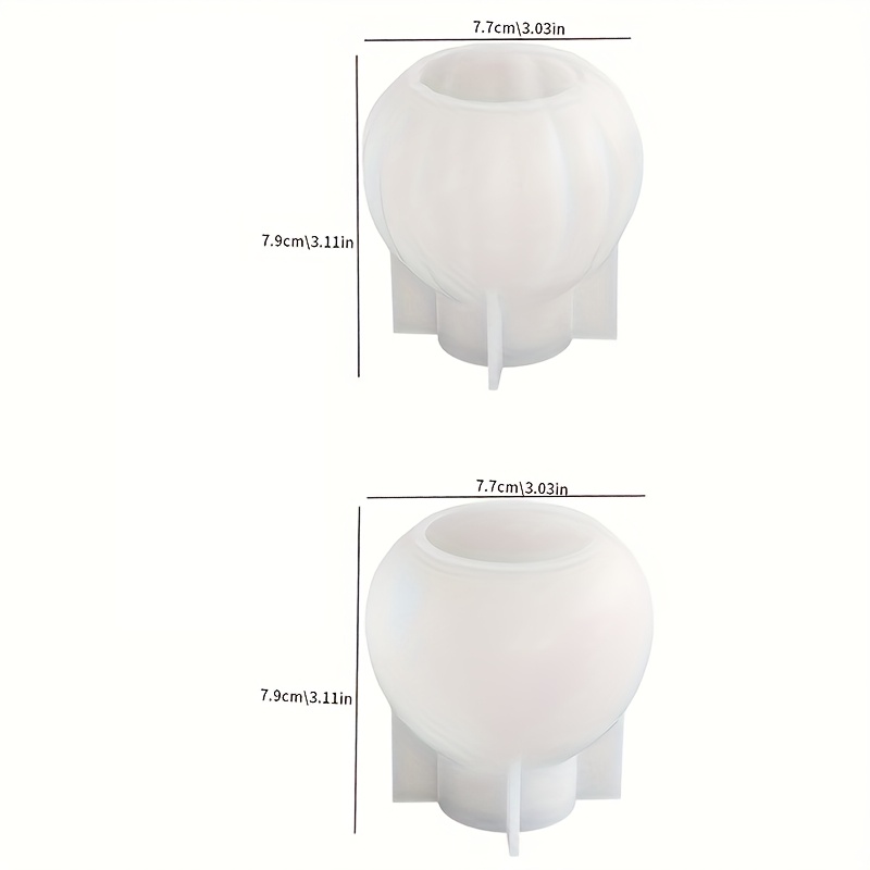 Resin Silicone Mold 2pcs Striped Round Vase Mold For Home Desktop Atmosphere Decoration, Festival Gifts, Handicrafts, Silicone Mold