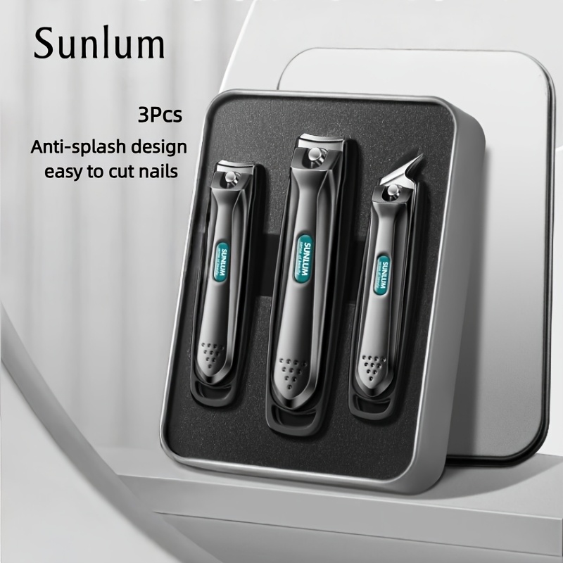 Image of 3pcs Nail Clipper Set, Colors (black/silvery), With A Portable Storage Case. Durable And Sharp, , And Make A Gift For Family