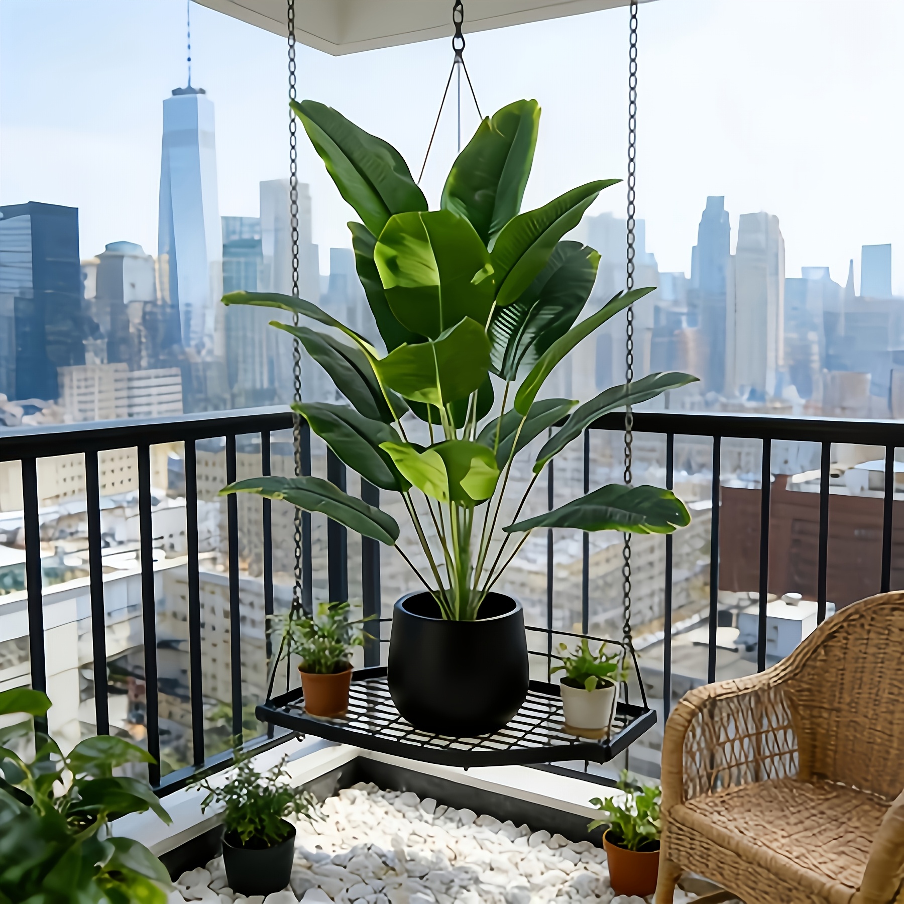 1pc of 18-leaf Artificial Banana Leaf Plant/small Pot Exquisite Green Plant | Aesthetic Decoration for Balcony Corners, Space-saving yet Highly Effective | Easy-to-care and Thriving Potted Plant | Evergreen Potted Plant for All Seasons | Versatile