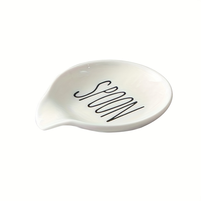 Image of 1pc/2pcs Ceramic Spoon Rack, Kitchen Counter Stovetop Spoon Rack, Farmhouse Spoon Rack, Tray Kitchen Household Small Tray, Suitable For Home Kitchen, Outdoor Picnic, Gift 4.3inch