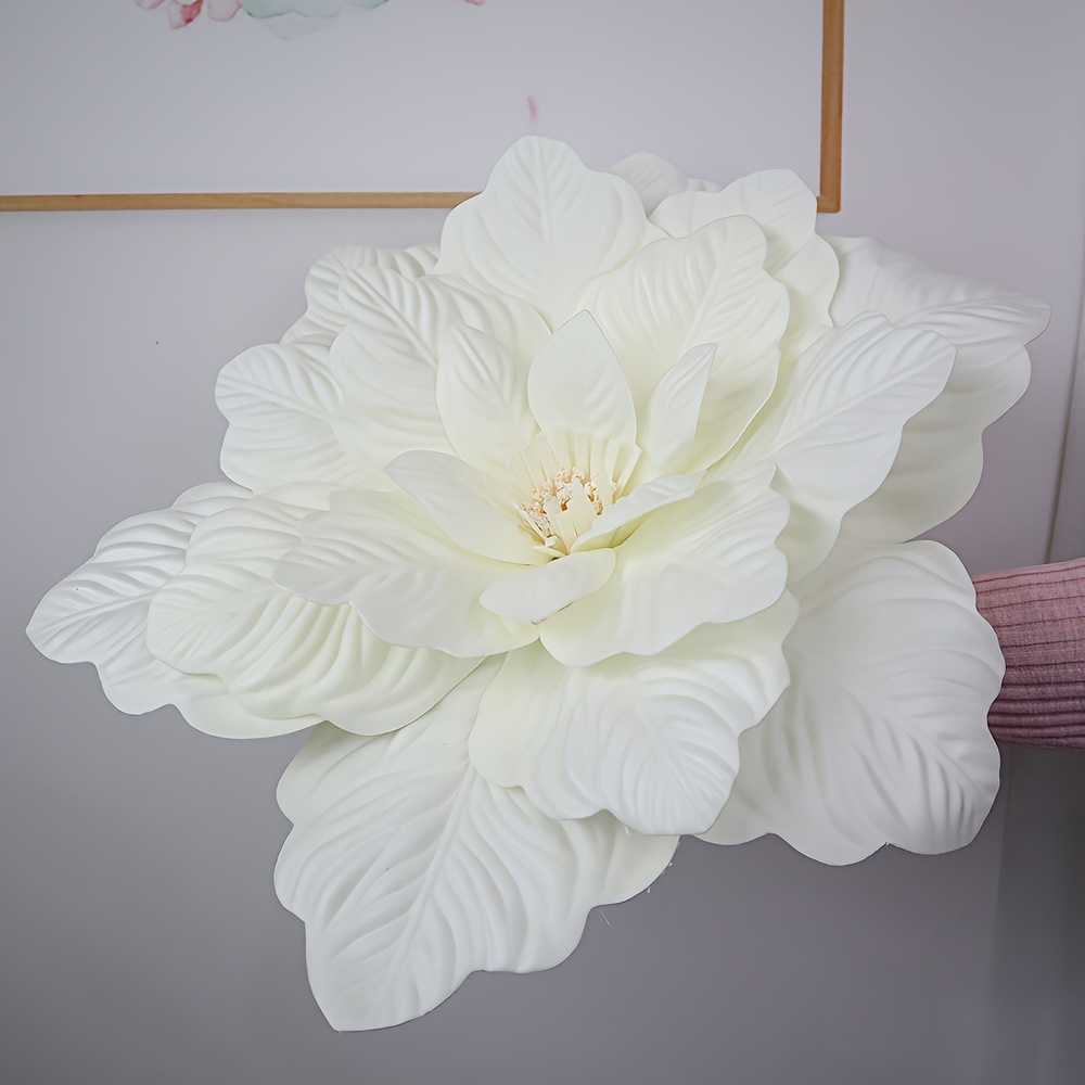 Image of 50cm New Pe Magnolia Artificial Flowers For Large Event Venue Decoration, Wedding Stage Scene Setup, Photography Studio Props, And Realistic Flower Aisle Markers.