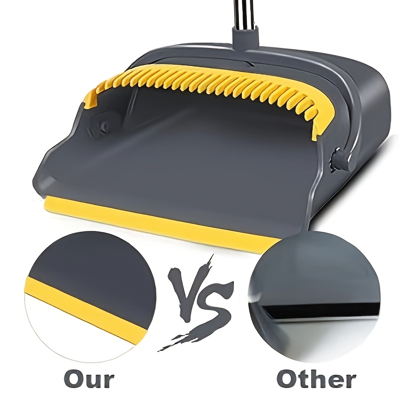   local broom and dustpan set for home broom and dustpan set broom dustpan set broom and dustpan combo for office indoor outdoor sweeping stand up broom and dustpan gray yellow Product details 4