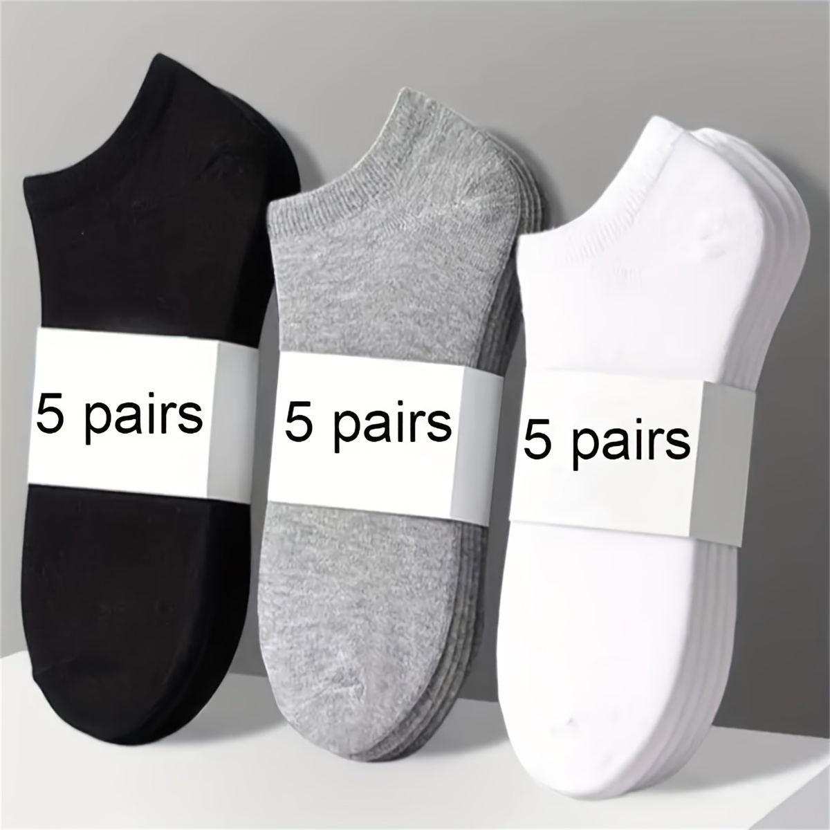 

5 Pairs Super Soft Solid Color Socks For Men And Women, Cotton - Odor Proof, Sweat Proof, Low Cut, Breathable - Ideal For , Sports And Fitness Activities Round