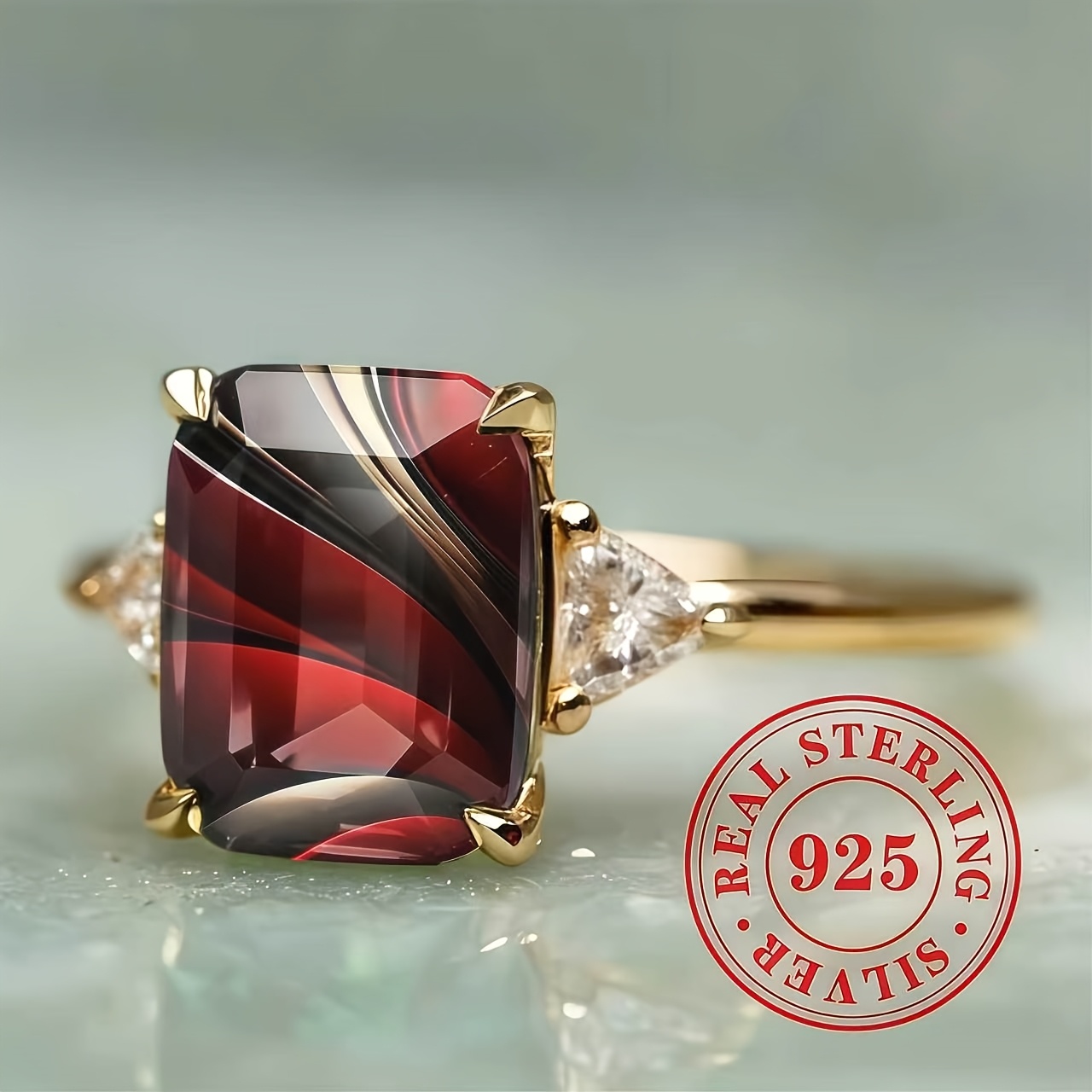 TEMU Bague de luxe décontractée en argent 925 avec un style facile et élégant, idéale pour un usage , les fêtes et les célébrations