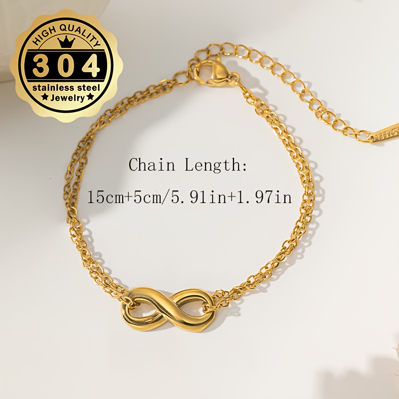 Elegant Women's Double-Layer Stackable Infinity Loop Bracelet