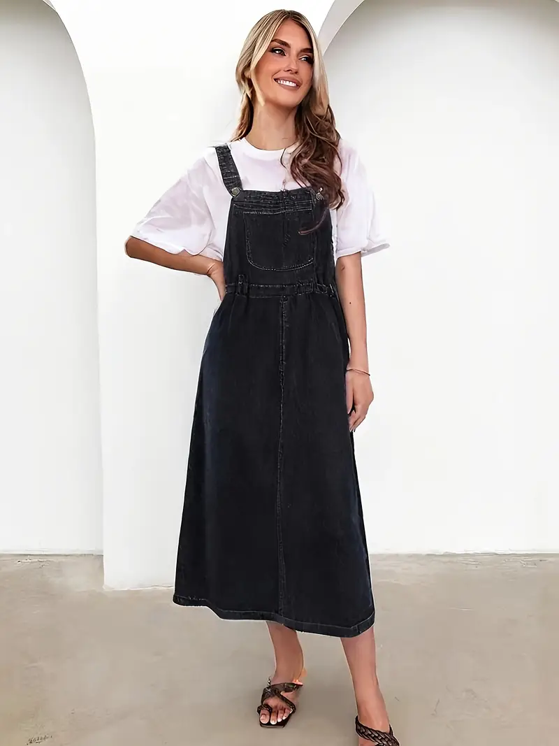 womens black denim dress overalls dress summer - Temu Mauritius womens black denim dress overalls dress summer - Temu Mauritius