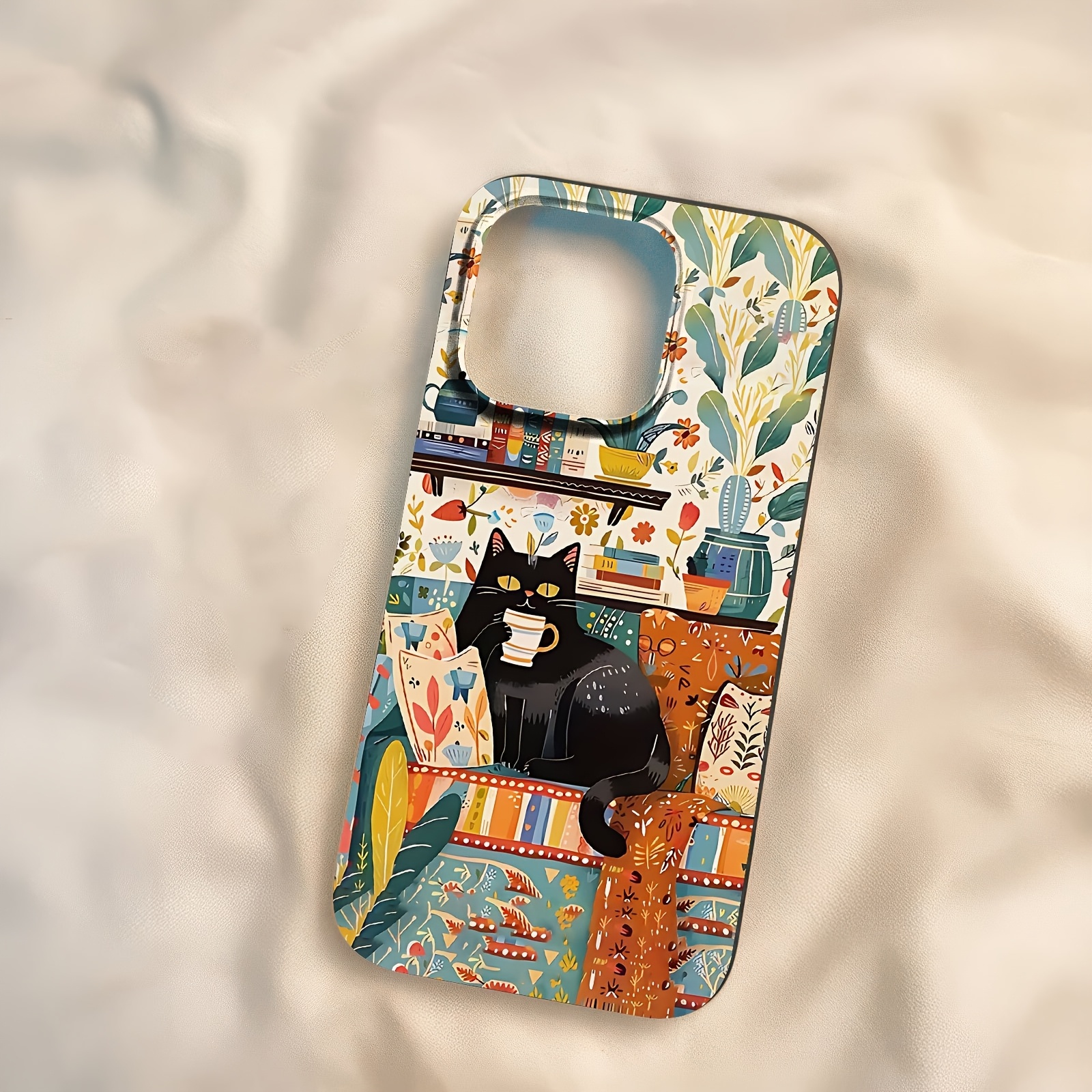 TEMU Phone Case: Summer Lazy Kitten Creative Pattern, New Rounded Edge Large Hole Frosted Phone Case, Fun, Simple, And Stylish, Suitable For Men And