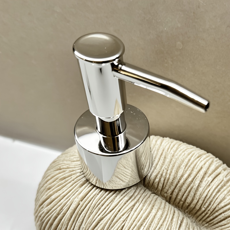 Wabi-Sabi Stone Shape Liquid Soap Dispenser, Ribbed Textured Refillable Lotion Pump Bottle, Decorative Hand Soap Dispenser for Bathroom Kitchen Countertop, Gray/Beige