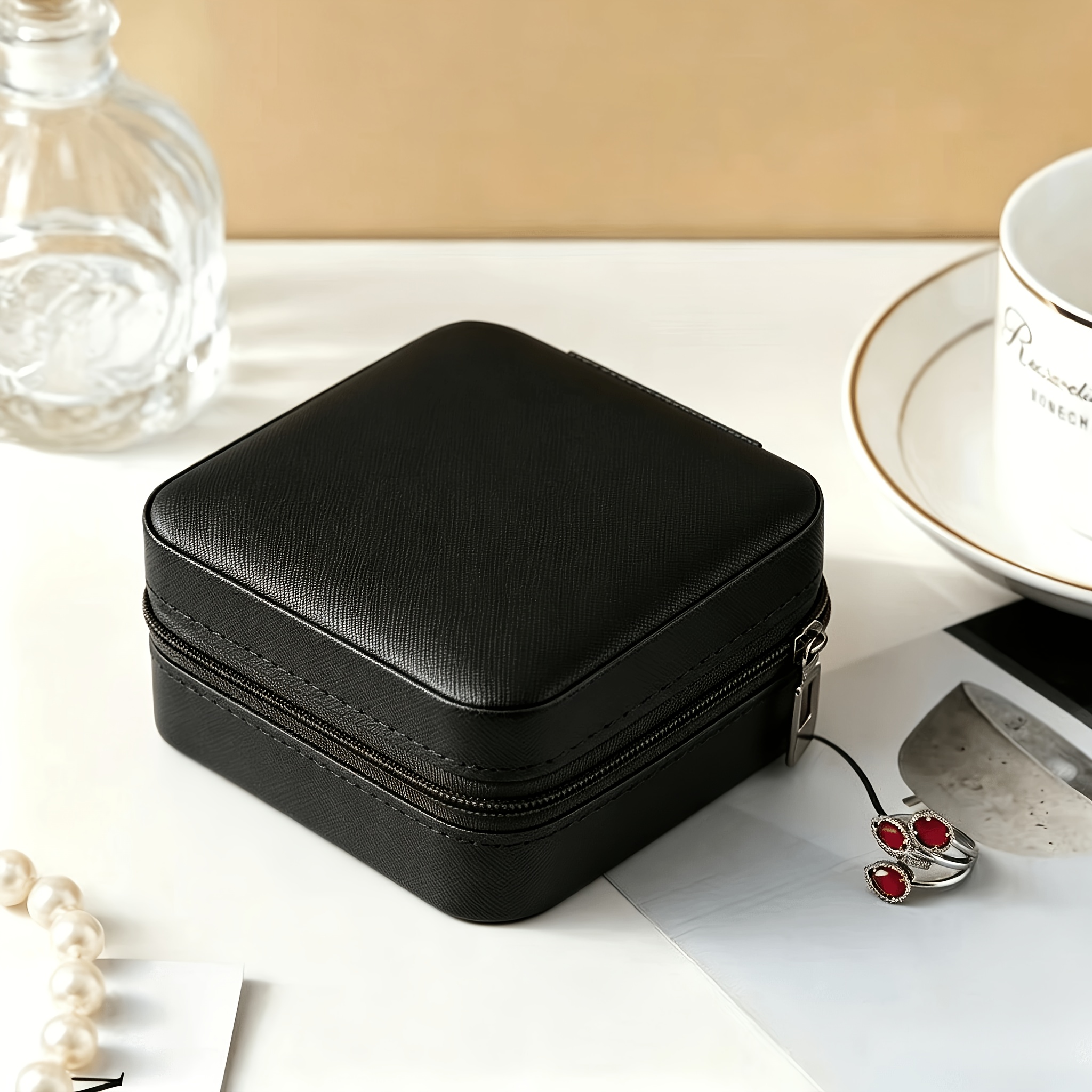 TEMU 【商品名】ラゲッジバッグ。旅行用ジュエリーなど様々な荷物に最適な収納バッグ - 持ち運び可能なミニ収納ボックス。ネックレス、イヤリング、指輪などのジュエリー箱やその他の荷物の収納に。女性への理想的なギフト、デーのギフトに。