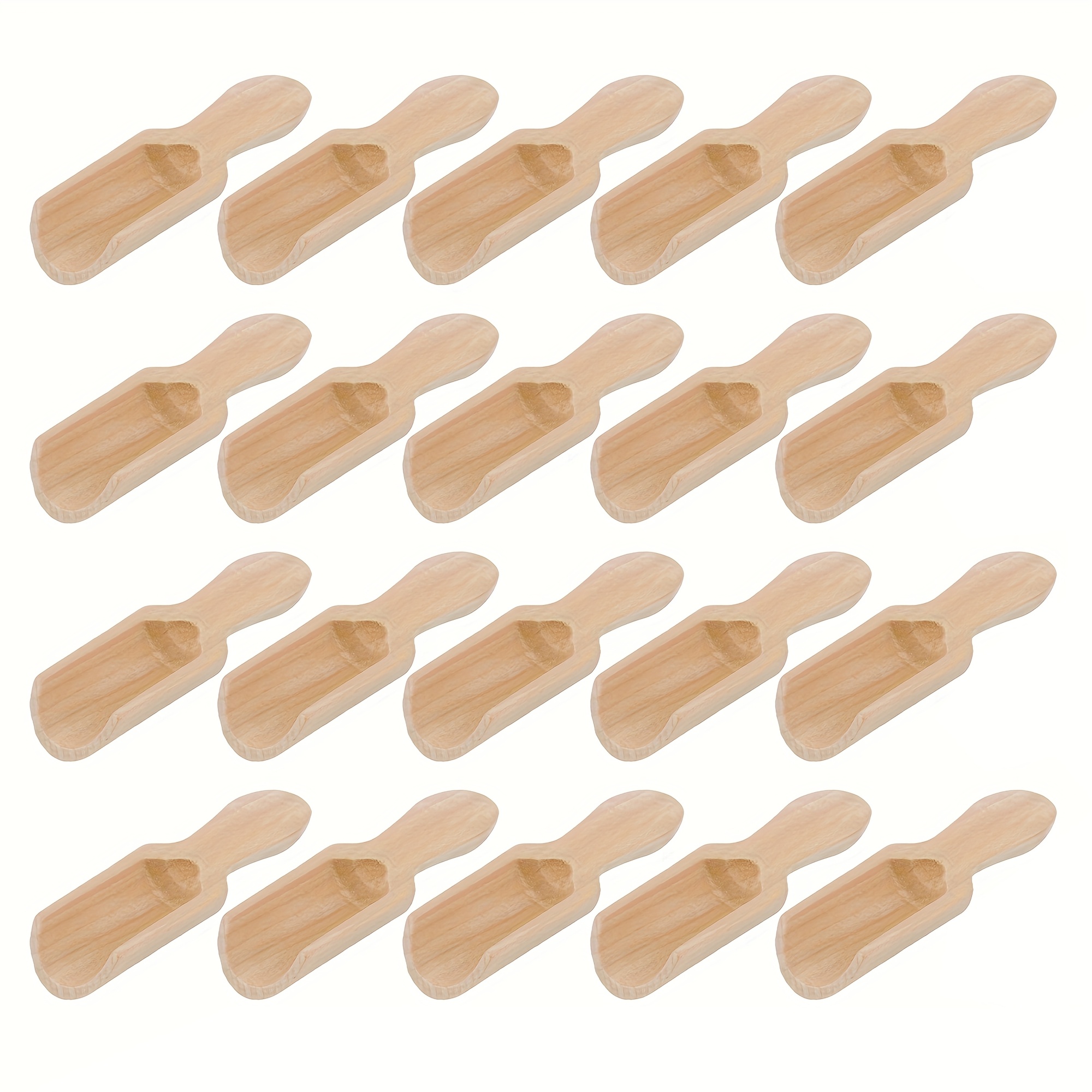 20pcs Natural Wood Mini Canning Spoons - Kitchen Utensils For Coffee, Tea, Bath Salts, Spices & Sugar, Ergonomic Wooden Handles, For