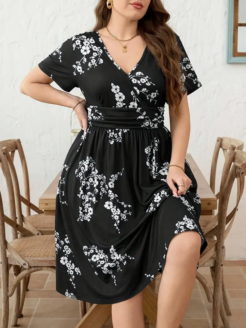 plus size wedding guest dresses short Ever-Pretty Inclusive Plus Size Chiffon Empire Waist Mother of the Bride Dress