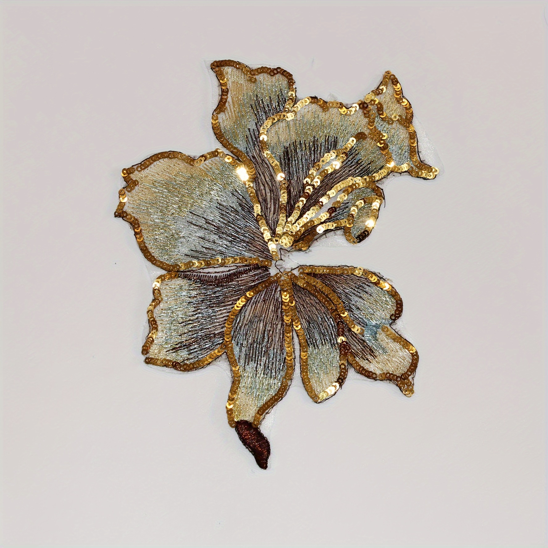 

1 Elegant Gradient Maple Leaf Sequin , Deep Khaki With Golden Accents, Hand-sew Adhesive Backing - Diy Fashion & Craft Projects