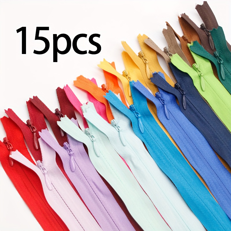 E-shop 15 Stück 50 cm / 19,68 Zoll unsichtbare Nylon-Reißverschlüsse, sanft zu öffnen und schließen, verschiedene Farben erhältlich, 19,68 Zoll -