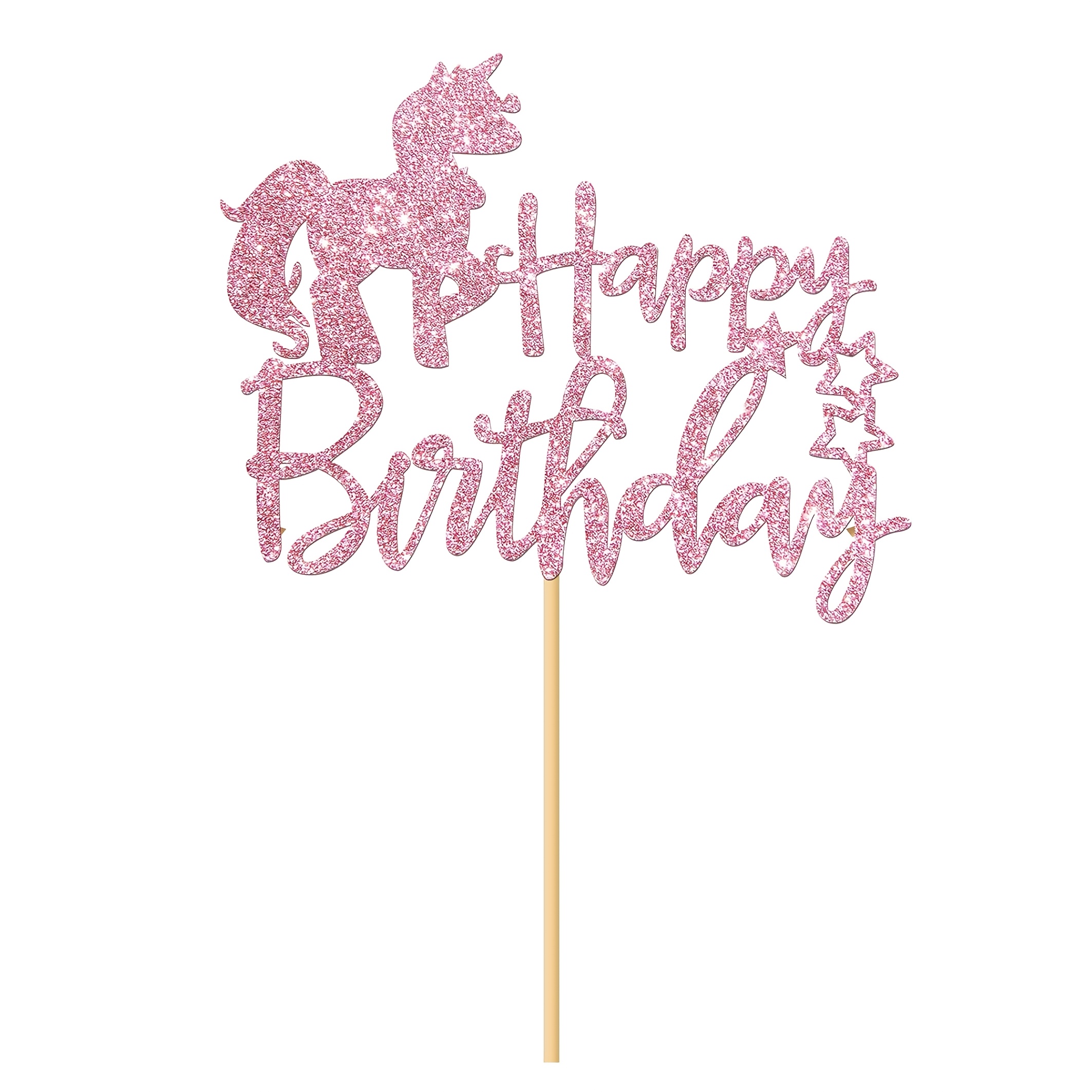 Image of 1 Unicorn Birthday Cake Decoration - Cake Topper For Kids And Girls - Supplies For First Birthday Celebration, Halloween, Christmas