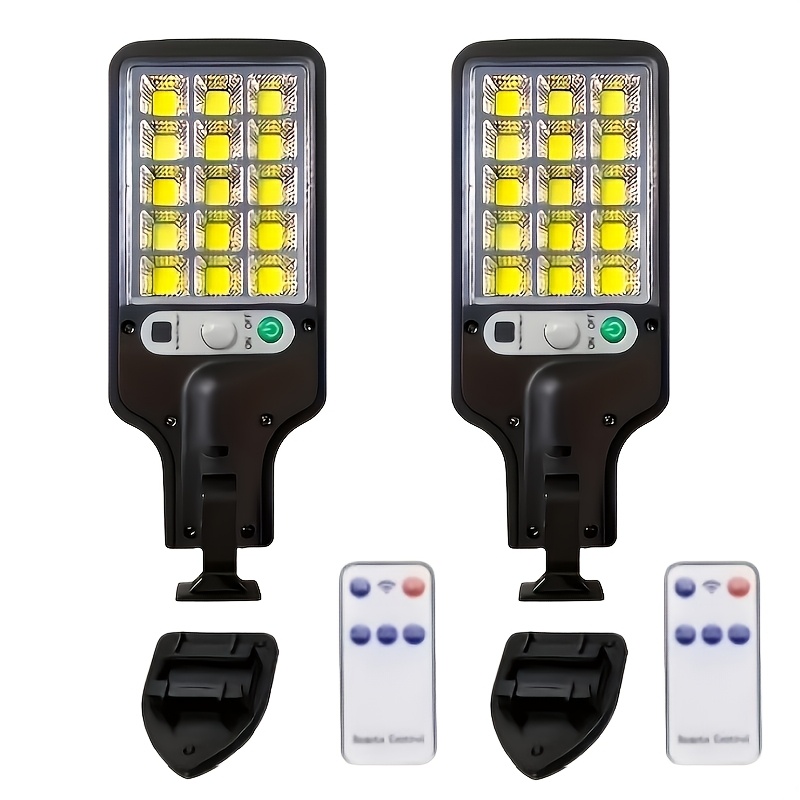 Image of 2pcs 180 Cob Led Outdoor Solar Wall Lights, Security Lights With Motion Sensor, 3 Lighting , Ip65 Solar Flood Lights, 120° Wide-angle Led Wall Lights, Suitable For Gardens, Yards, And Patios