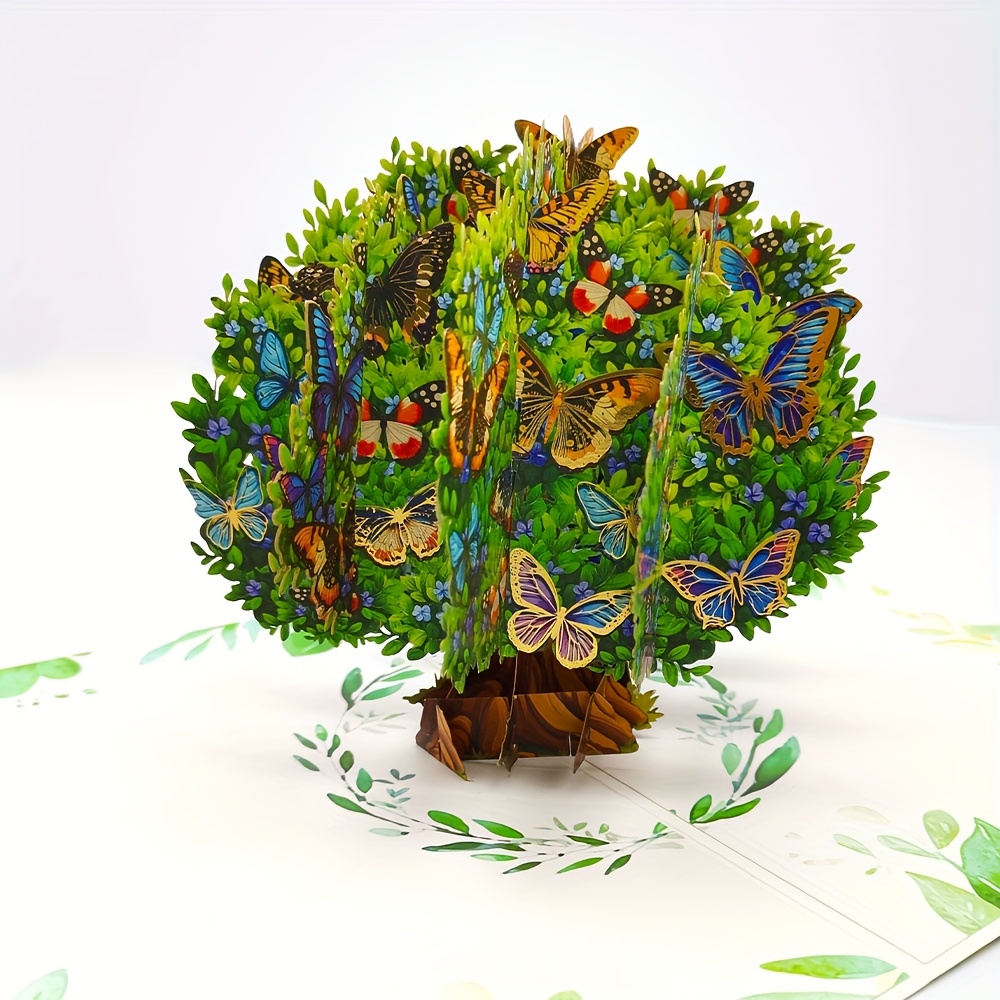 E-shop Stylische und elegante 3D dreidimensionale Schmetterling Baum Grußkarte! Geeignet für Geburtstage, Valentinstag, Muttertag, Ausdrücke der