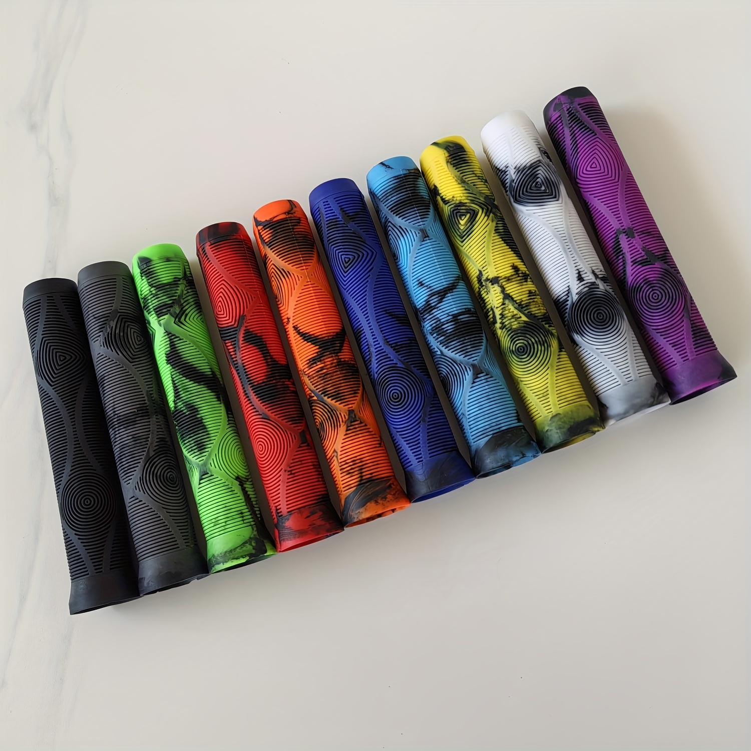 Manșoane Extra Lungi și Groase din Cauciuc pentru Bicicletă, Pad-uri Universale pentru Ghidon MTB/Trotinetă, Anti-Alunecare cu Absorbție a Șocurilor, Adiții Confortabile pentru Ciclism (Pachet de 2)