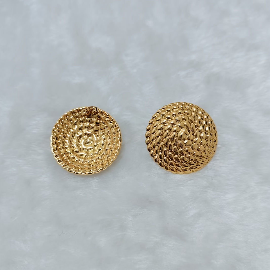 Women's Minimalist Round Hoop Earrings - 18K Golden Plated
