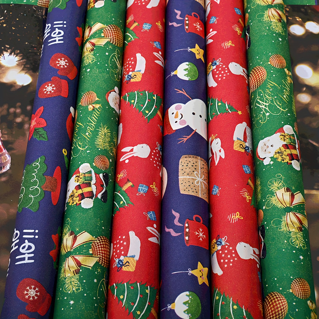 Noël GuKKK Rouleau Papier Cadeau Noel 6 Rouleaux, 43 Cm X 3 M