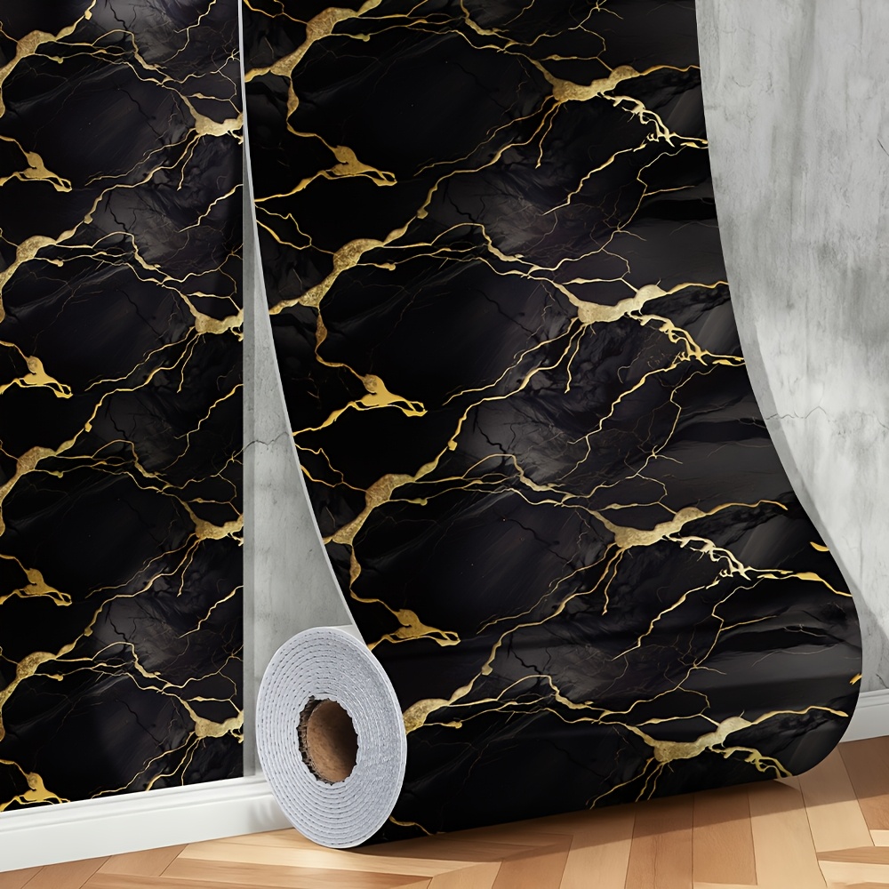 TEMU 1 Rouleau d'Autocollants Marbre Extra Épais pour Sols et Murs - Carreaux Vinyle Autoadhésifs Amovibles, Adaptés pour Salle de Bain, Cuisine,