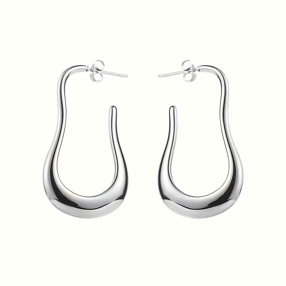 E-shop Hypoallergene Hochwertige Edelstahl Goldene Ohrringe, Verblassungsfest, Bequem Vielseitig, Einfach Elegant, Modische Damenohrringe für den oder