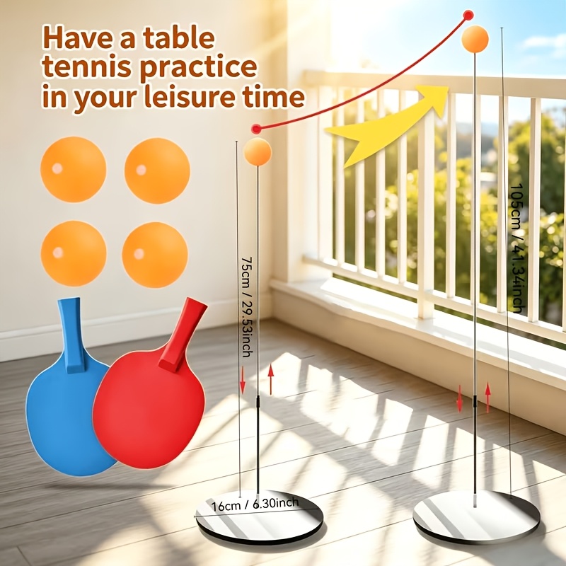 7pcs Adjustable Height Table Tennis Trainer Set