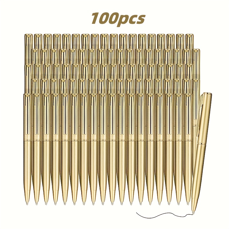 100pcs Set Of Small Round Mini Counter Pens, Bulk Pack Of 10cm Short Ink Rollerball Writing Tools, Suitable For Notebooks, Pocket Use, , Memo Notes, School, Office, Style
