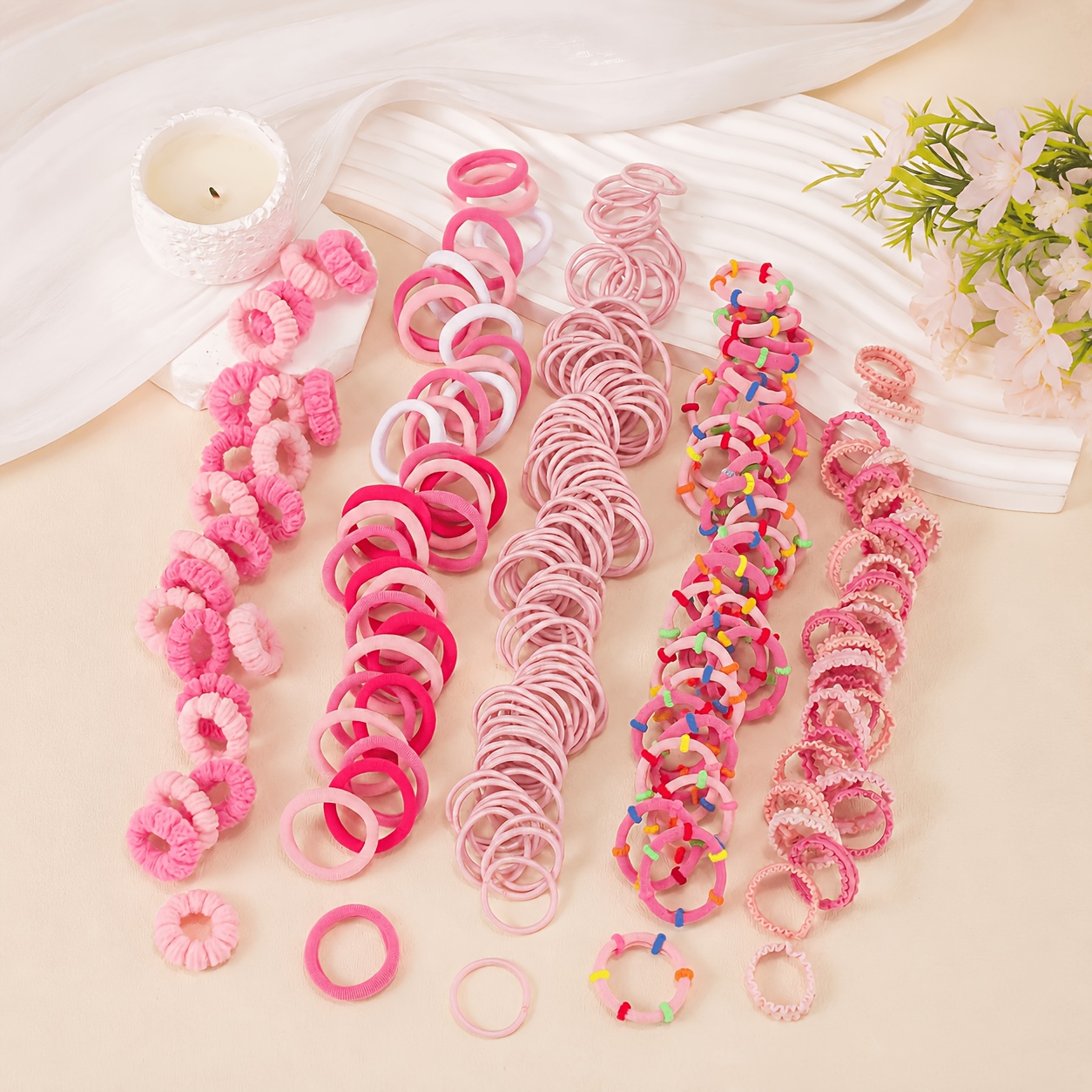 917pcs Pink Kawaii Hair Accessories Set