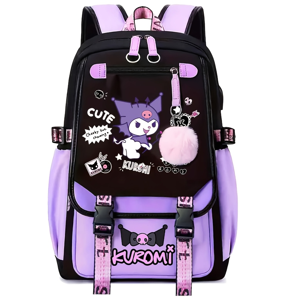 

Kuromi Backpack Cinnamoroll Anime Backpacks With Usb Charge Port Cute Cinnamoroll Kuromi Laptop Backpack Large Bookbag For Women Men