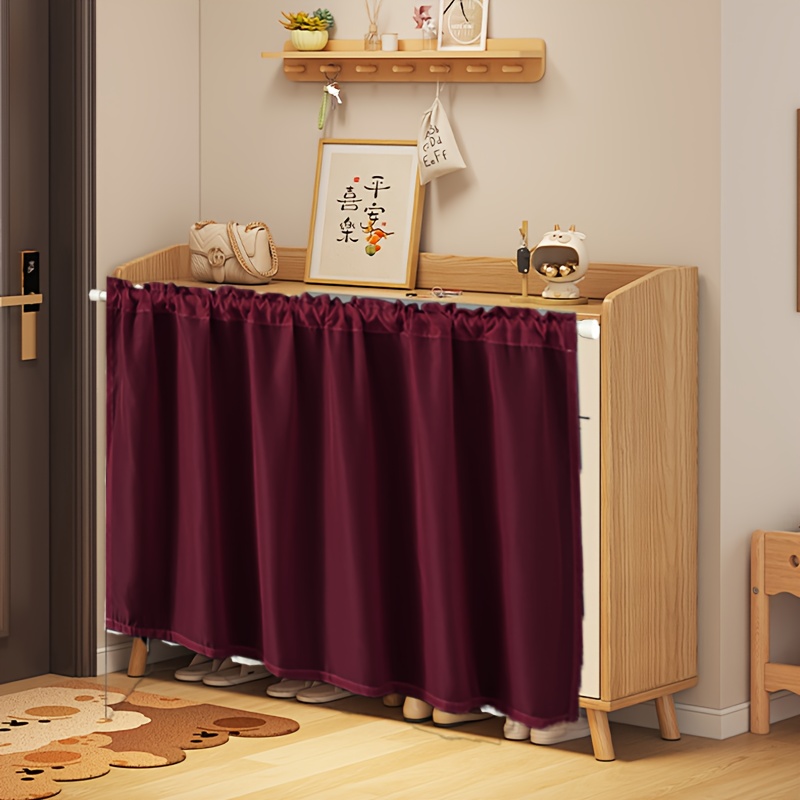 TEMU 1 pièce Incontournable ! Rideau court en mousseline épaissie unie, haute qualité, pour cuisine/armoire/entrée, séparation pour les