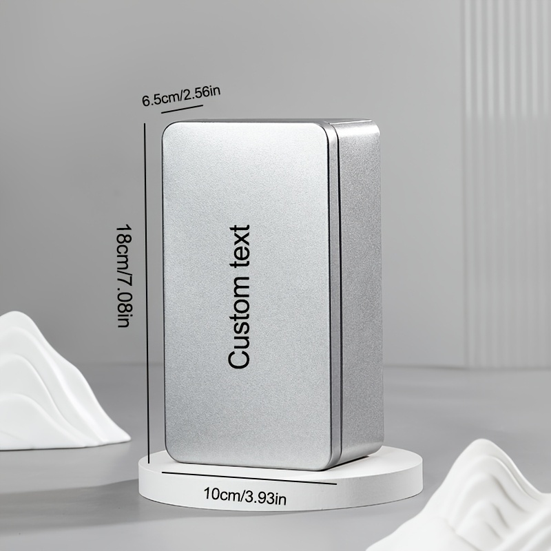 Laser-Engravable Custom Rectangular Tin Box, Elegant Storage