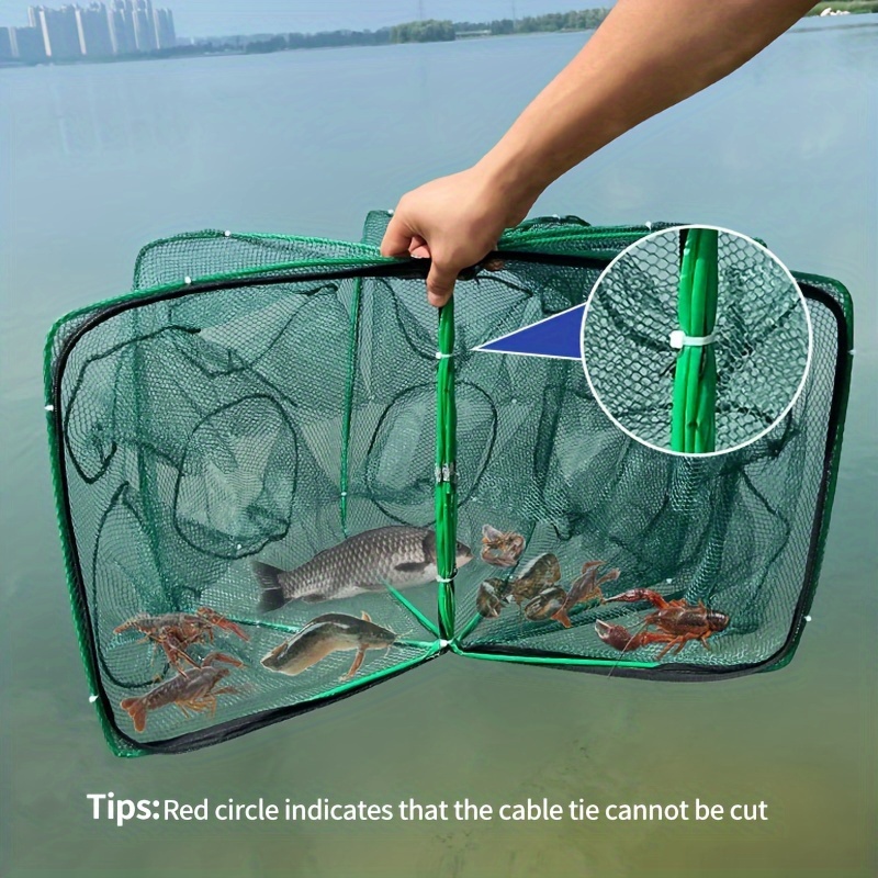 Folding Shrimp Fishing Net Fishing Trap Cage Net Hole - Temu