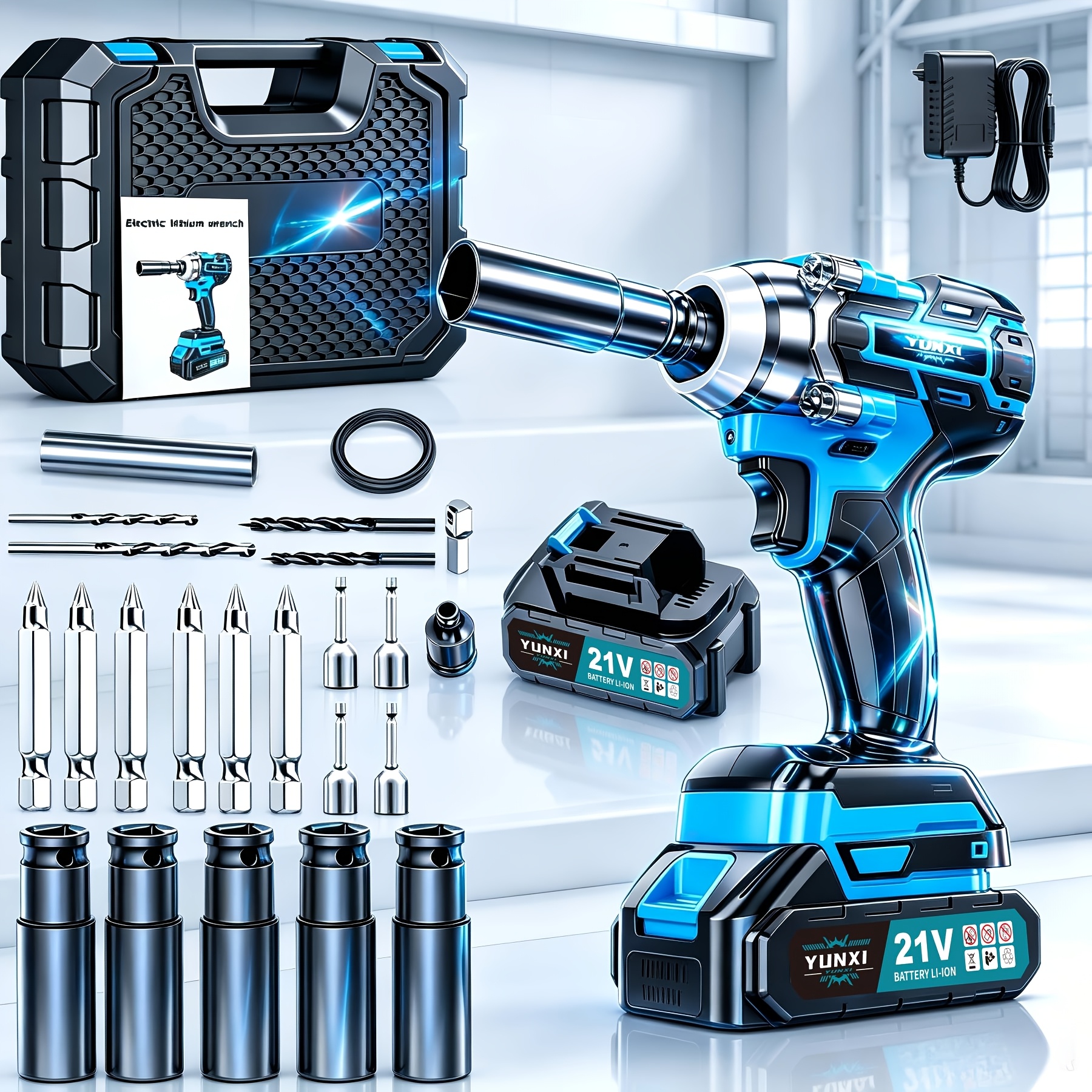 TEMU 2026 New Multi Purpose Wireless Impact Wrench, High-torque Impact Wrenches, Of Multi Speed Regulation, Equipped With Battery And Fast Charger,