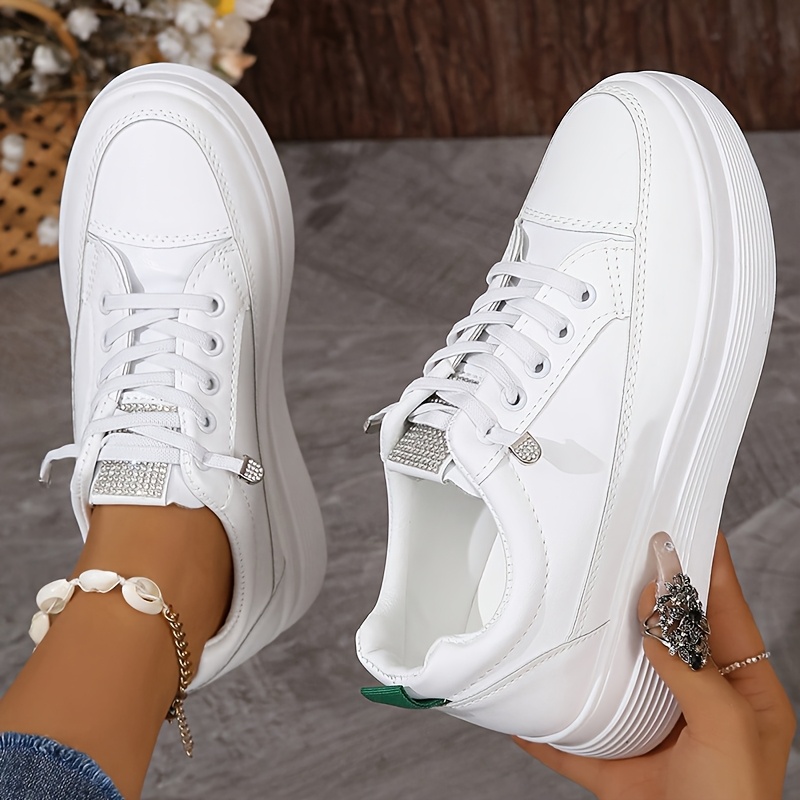 women's elegant white sneakers lightweight versatile casual