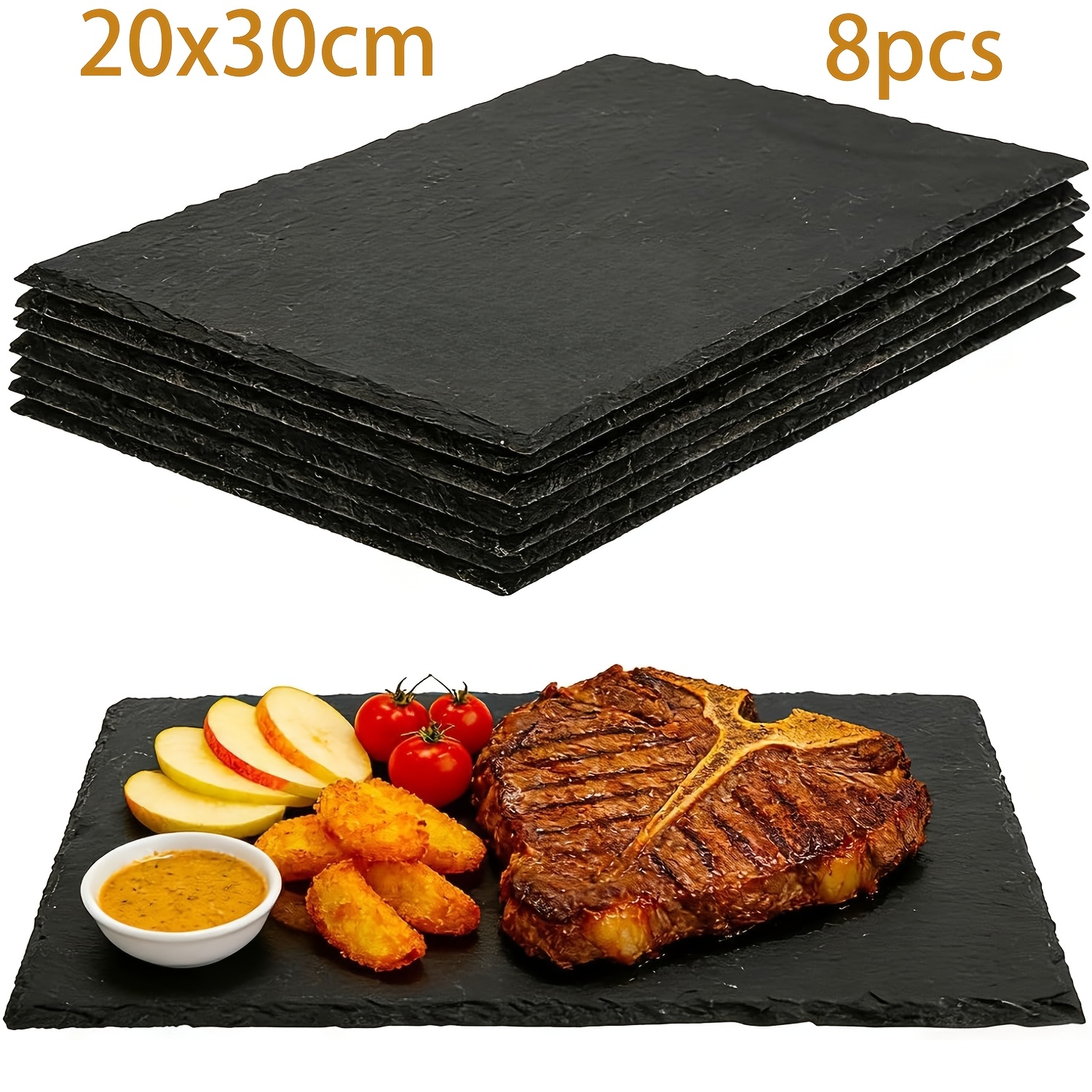 Image of Dofiki 4/8pcs 200x300mm Placemat, Cheese Sushi Plate, Steak Plate, Picnic Bbq Plate, Suitable For Laser Engraving, Fruits, Desserts, Appetizers, Cakes, Meats, Kitchen Dining Party, Holiday Gifts