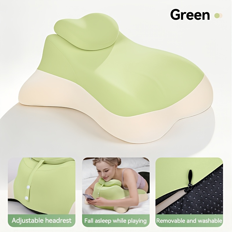TEMU Memory Foam Prone Sleeping Pillow, Elevated Body Pillow, Leg Pillow Ergonomic Prone Sleeping Pillow Bed Rest Pillow Couple's Activity Wedge