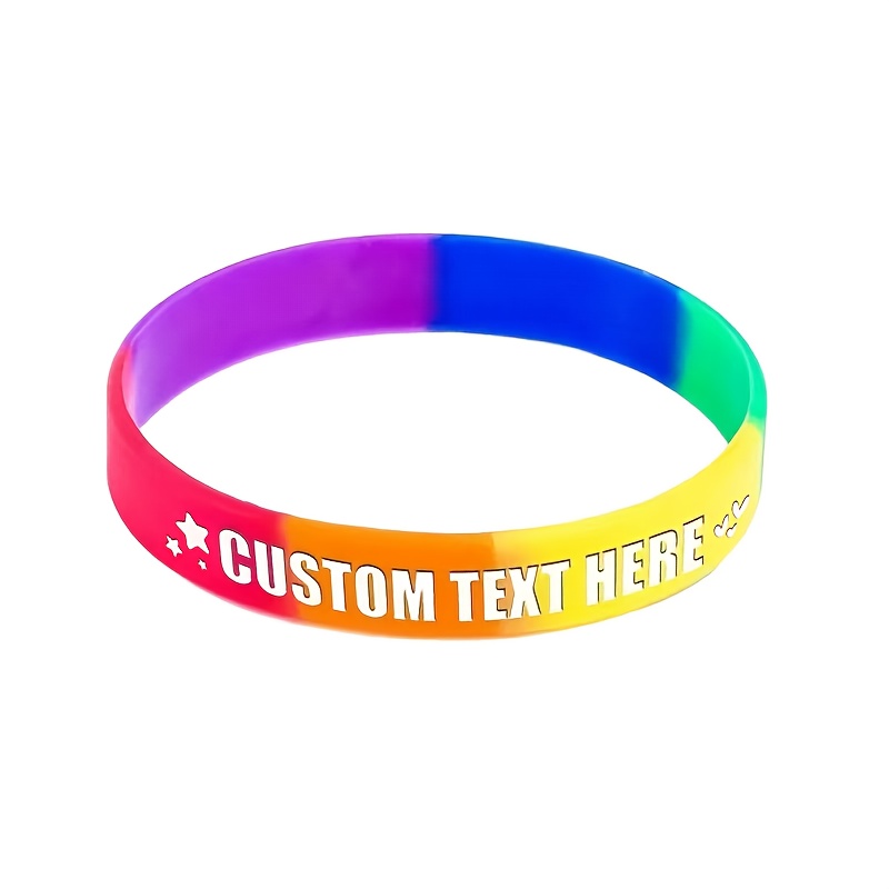 70pcs Silicone Bracelets with Heart Patterns, Customizable Designs
