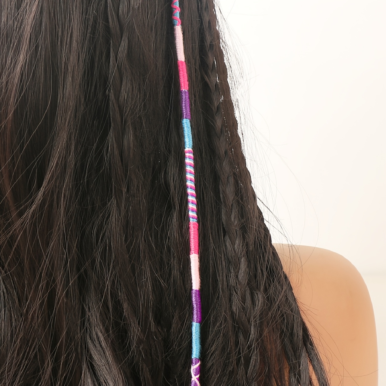 TEMU 1pc Women Hair Clip Chain Headband Colorful Braids Hair Band Rope Handmade Colored Ropes Wig Braids Women Hair Additions Summer Decoration