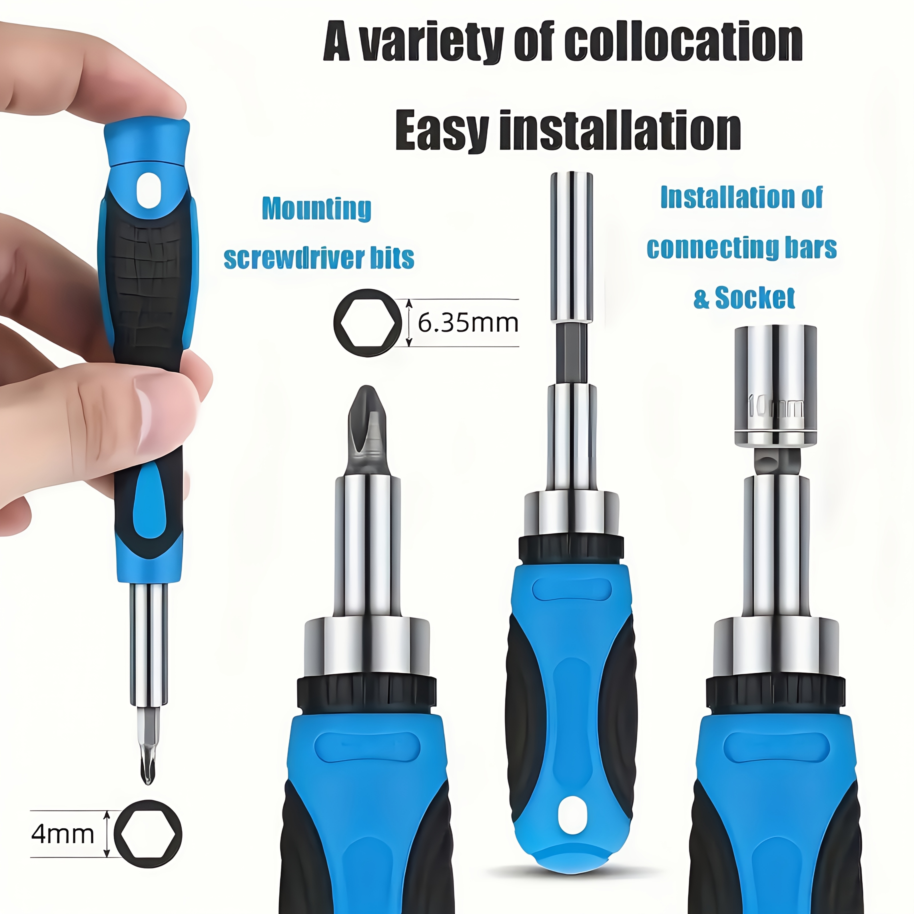 44pcs multifunctional ratchet screwdriver set carbon steel     safety hexagonal head portable drill sleeve set for   Product details 1