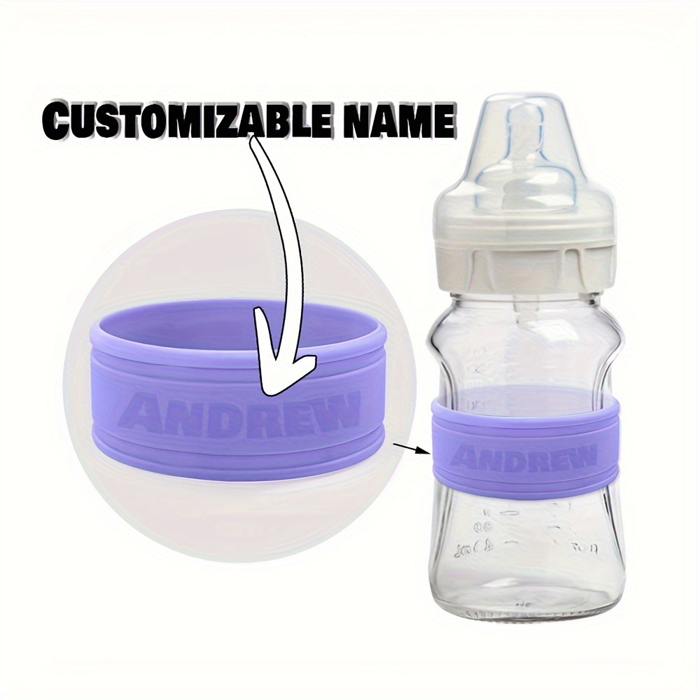 

Customizable Silicone Bottle Label, Non-slip Reusable Strap For Baby Bottles, Sippy Cups, Sports Drinks, Camps, Durable & Flexible, For Boys & Girls, Outdoor Sports Accessories